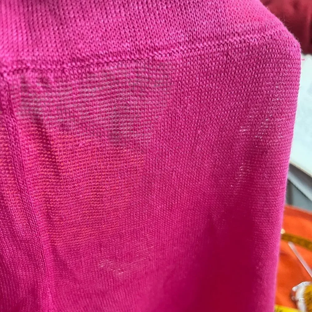 ZARA High Waist Hot Pink Linen See-Through Pants.Size M